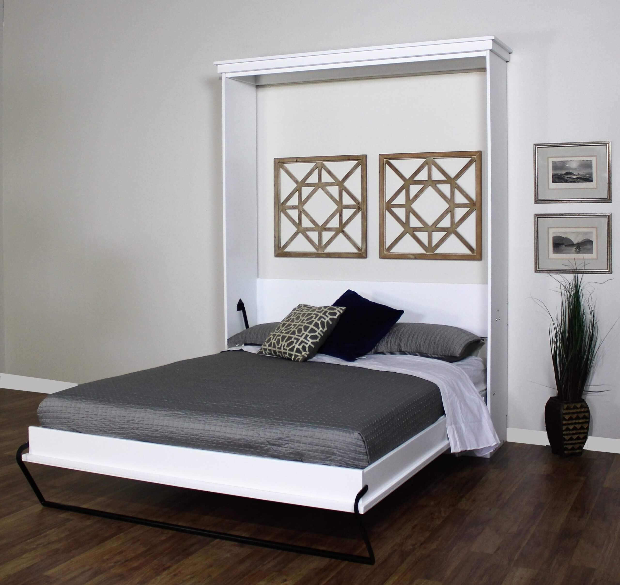 Murphy Wall Bed - Saratoga White Open Wallbed